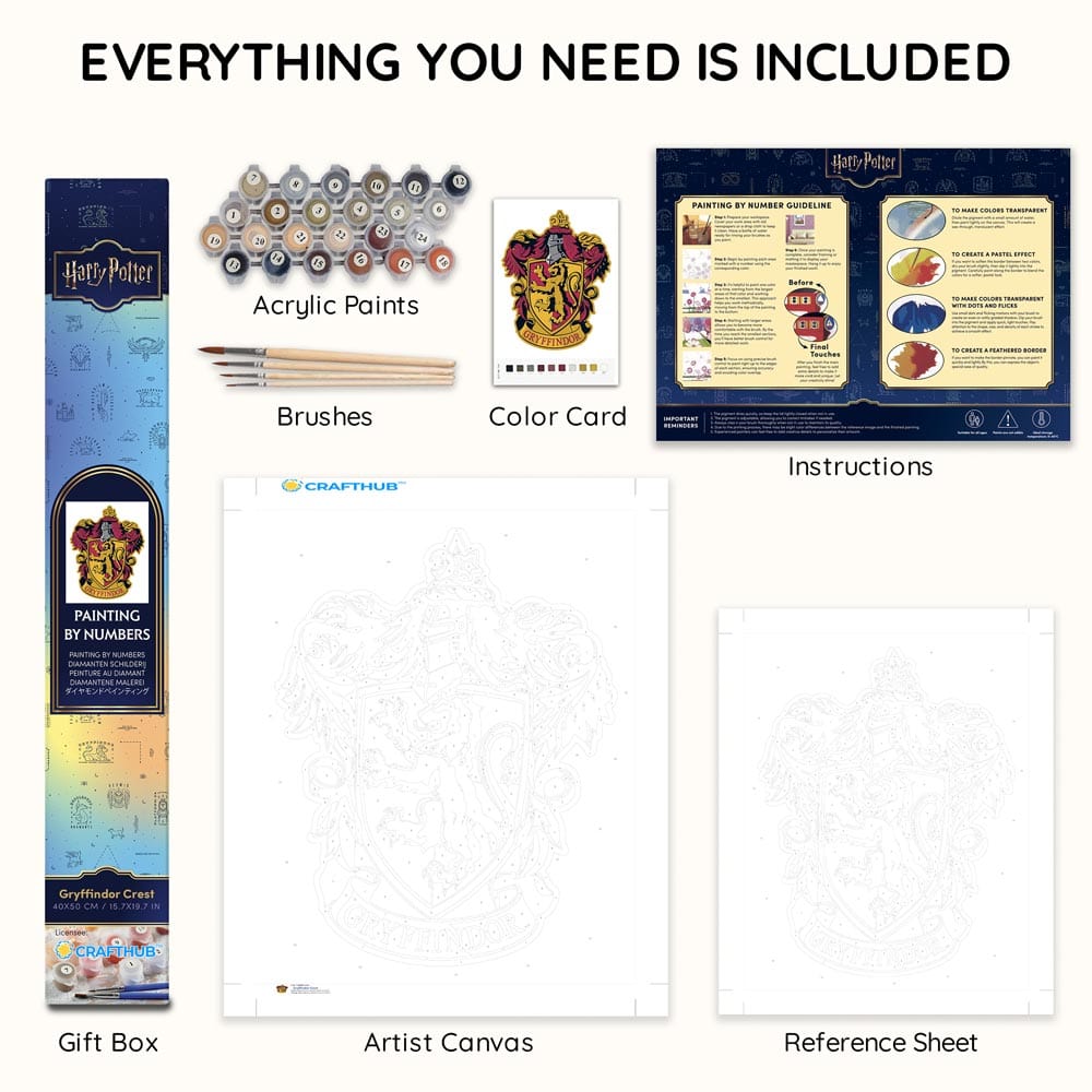 Gryffindor Crest - Paint By Numbers Kit (ONLINE ORDER ONLY)