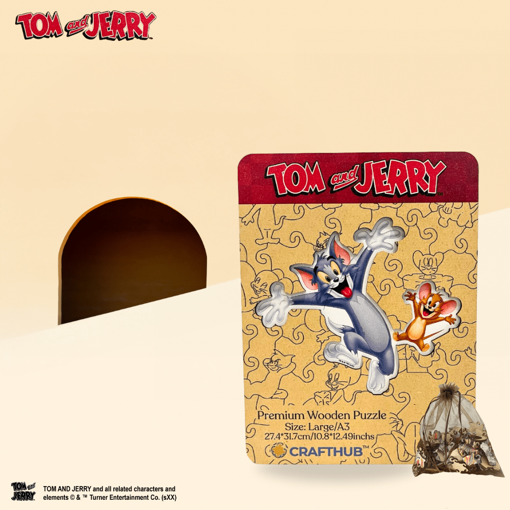 Cheerful Tom & Jerry Wooden Jigsaw Puzzle (Online Order Only)