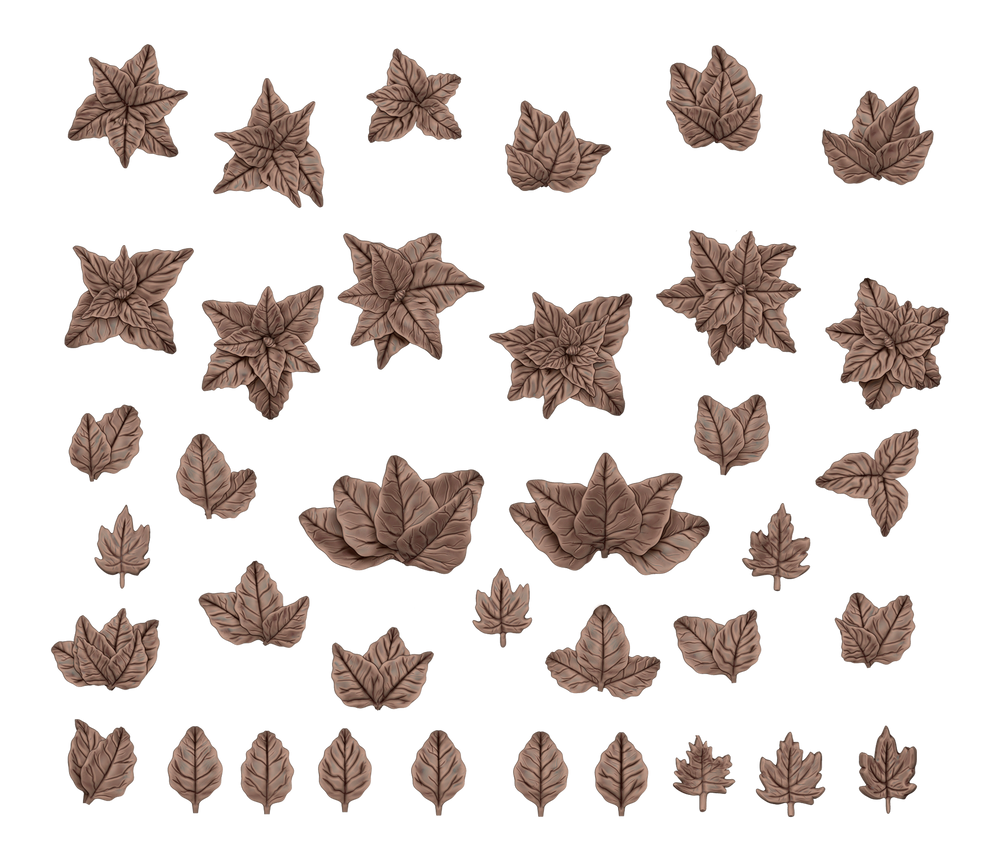 AK Interactive Basing Bits: Forest Leaves (35 Pieces) (ONLINE ORDER ONLY)
