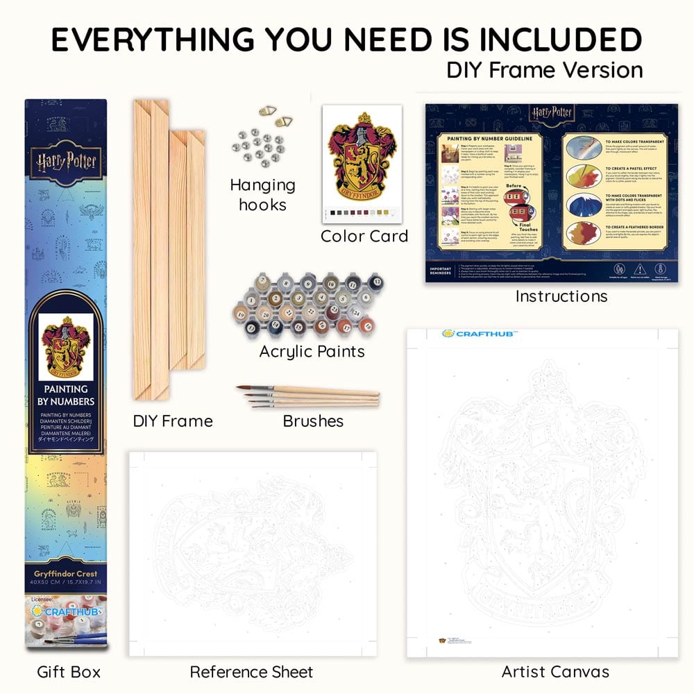 Gryffindor Crest - Paint By Numbers Kit (ONLINE ORDER ONLY)