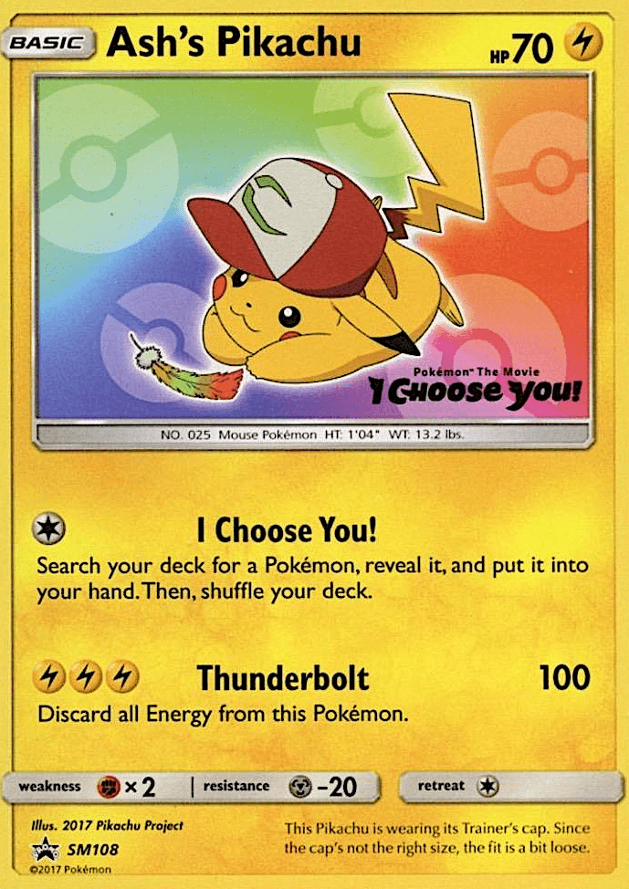Ash's Pikachu (SM108) [Sun & Moon: Black Star Promos] (Online Only)