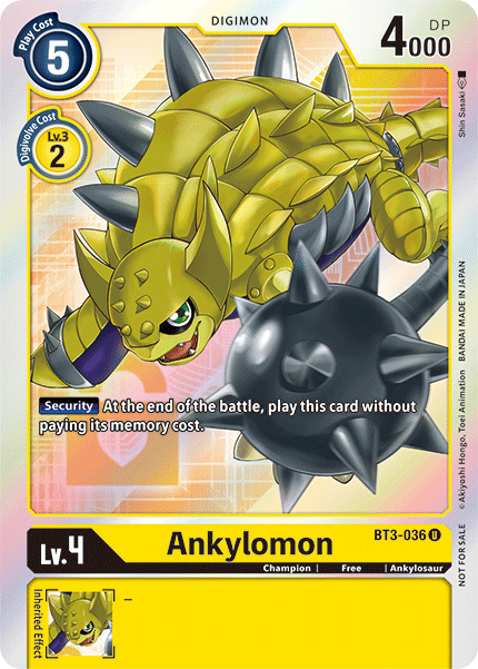 Ankylomon [BT3-036] (Buy-A-Box Promo) [Release Special Booster Ver.1.5 Promos] (ONLINE ORDER ONLY)