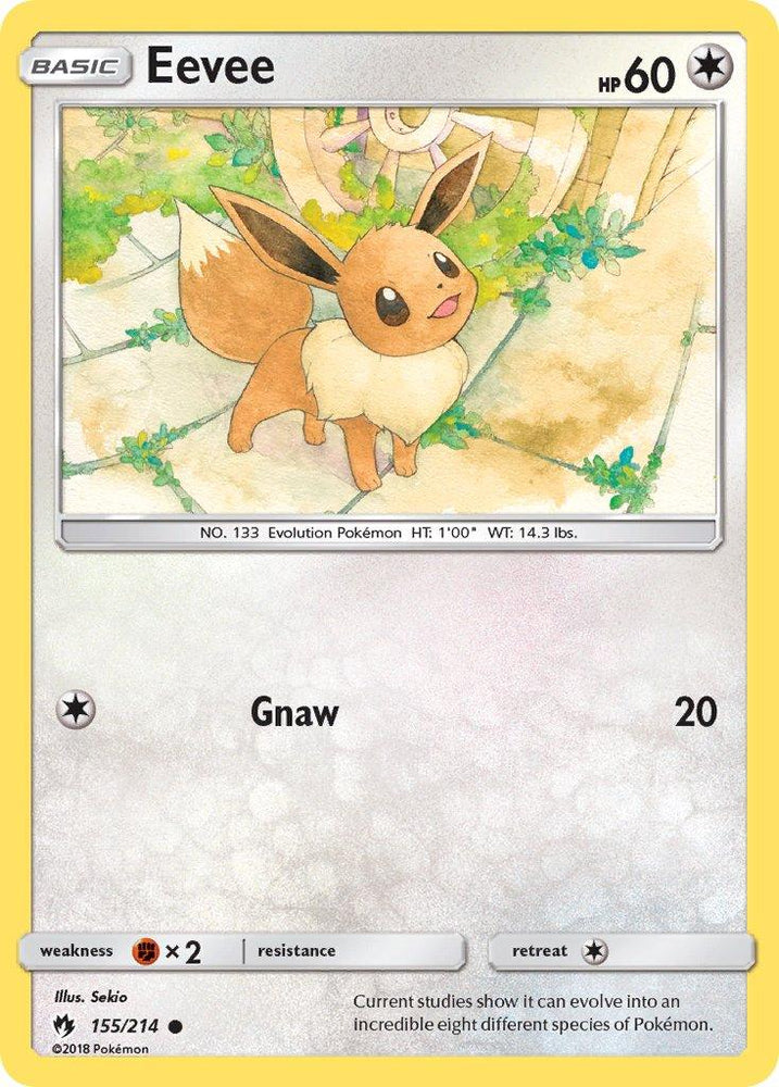 Eevee (155/214) (Let's Play, Eevee Cracked Ice Holo) (Theme Deck Exclusives) [Sun & Moon: Lost Thunder] (Online Only)