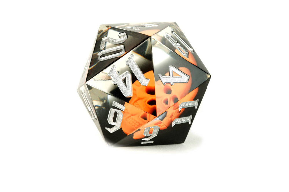 Mega D20 WITH Glowing Skull Hand Crafted 55mm Sharp Edge (ONLINE ORDER ONLY)