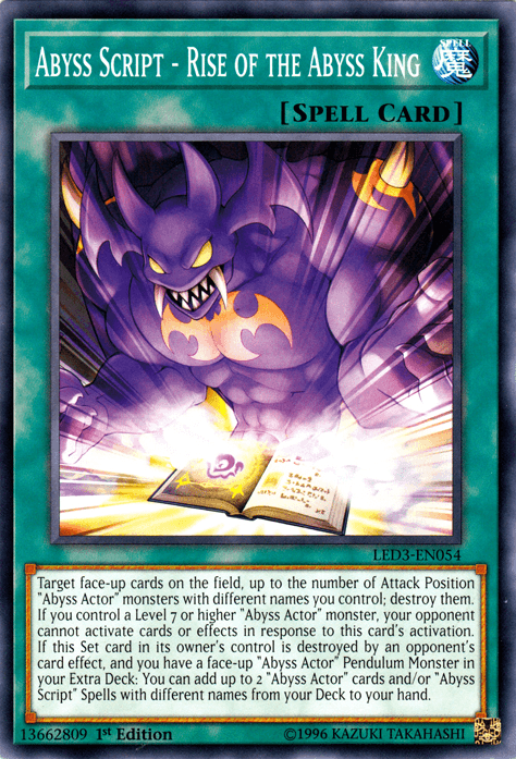 Abyss Script - Rise of the Abyss King [LED3-EN054] Common (ONLINE ORDER ONLY)