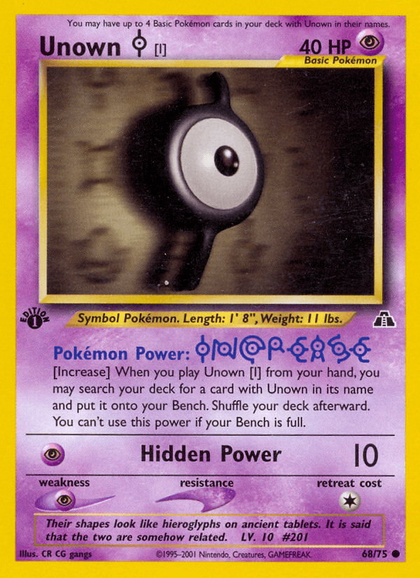 Unown [I] (68/75) [Neo Discovery 1st Edition] (Online Only)
