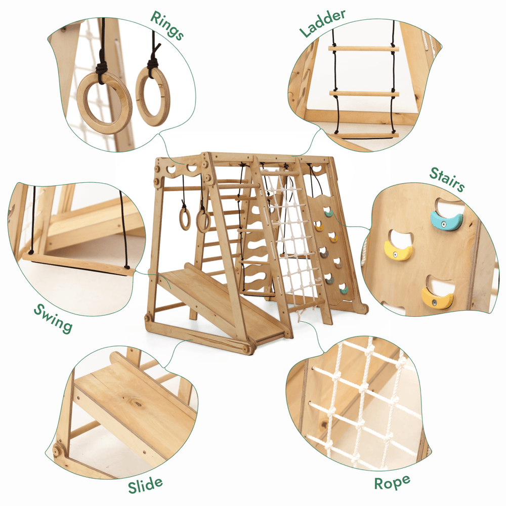 6in1 Indoor Jungle Gym for Toddler: Playground + Swings Set + Slide Board + Rope + Stairs (ONLINE ORDER ONLY)