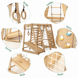 6in1 Indoor Jungle Gym for Toddler: Playground + Swings Set + Slide Board + Rope + Stairs (ONLINE ORDER ONLY)