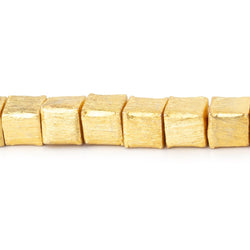 6mm 22kt Gold plated Copper Brushed Cube 8 inch 32 Beads (ONLINE ORDER ONLY)