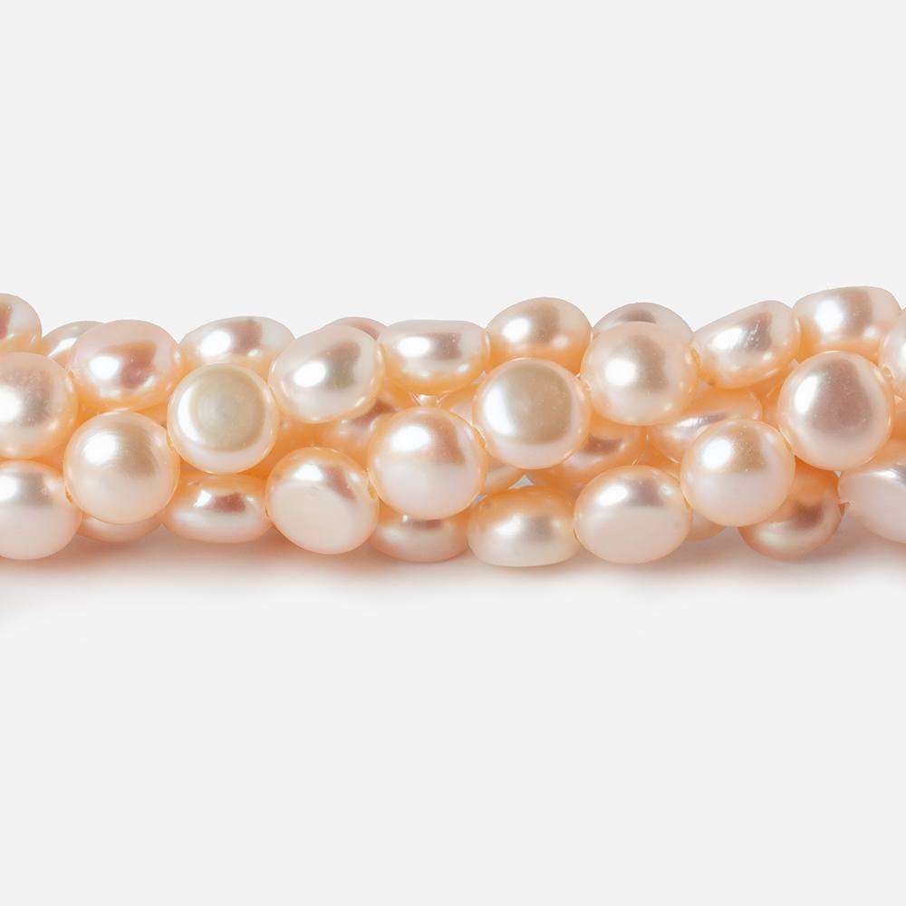 6mm Bridal Pale Peach Button Freshwater Pearls 15.5 inch 65 pieces (ONLINE ORDER ONLY)