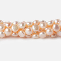 6mm Bridal Pale Peach Button Freshwater Pearls 15.5 inch 65 pieces (ONLINE ORDER ONLY)