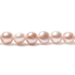 6mm Bridal Pale Peach Button Freshwater Pearls 15.5 inch 65 pieces (ONLINE ORDER ONLY)