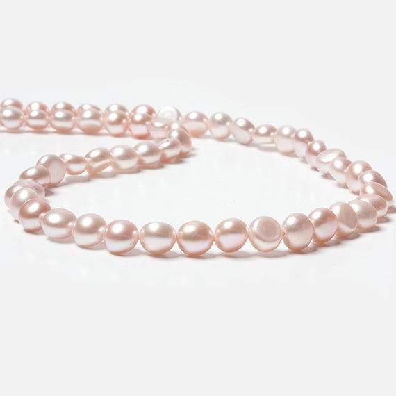 6mm Bridal Pale Peach Button Freshwater Pearls 15.5 inch 65 pieces (ONLINE ORDER ONLY)