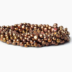 6mm Brown Button Freshwater Pearl Strand (ONLINE ORDER ONLY)