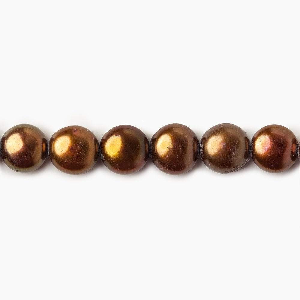 6mm Brown Button Freshwater Pearl Strand (ONLINE ORDER ONLY)