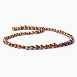 6mm Brown Button Freshwater Pearl Strand (ONLINE ORDER ONLY)