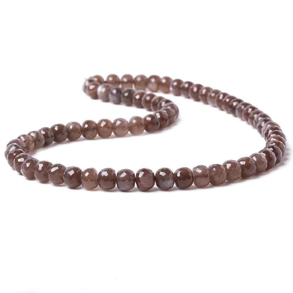 6mm Chocolate Moonstone Micro-faceted rondelles 15 inch 68 beads (ONLINE ORDER ONLY)