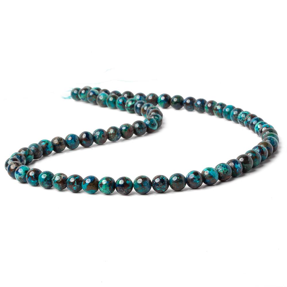 6mm Chrysocolla Plain Rounds 16 inch 68 beads AA (ONLINE ORDER ONLY)