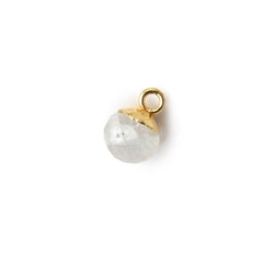 6mm Gold Leafed Rainbow Moonstone Candy Kiss focal bead Pendant sold as 1 piece (ONLINE ORDER ONLY)