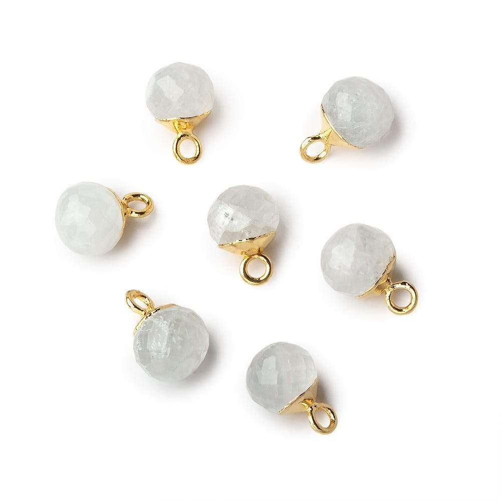 6mm Gold Leafed Rainbow Moonstone Candy Kiss focal bead Pendant sold as 1 piece (ONLINE ORDER ONLY)