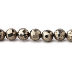 6mm Golden Pyrite Faceted Round Beads 13 inch 54 pieces