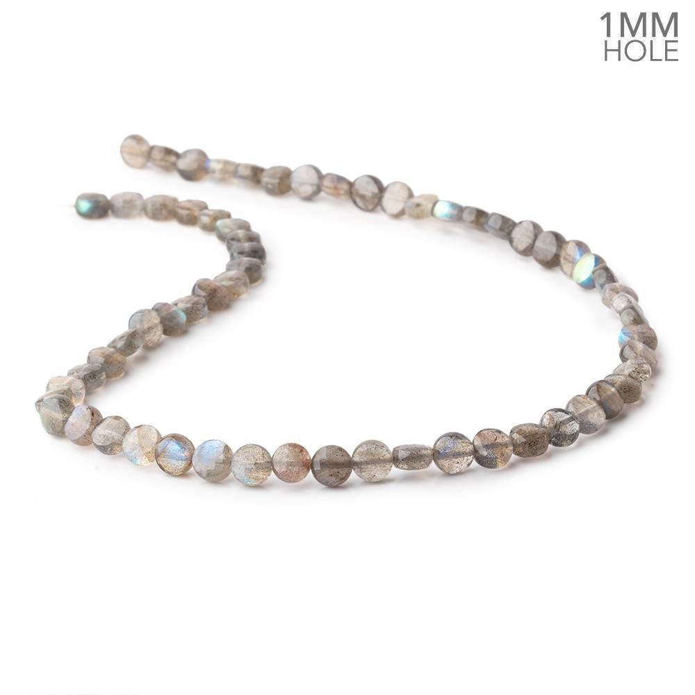 6mm Labradorite Checkerboard Calibrated Faceted Coins 15 inch 60 beads (ONLINE ORDER ONLY)