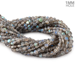 6mm Labradorite Checkerboard Calibrated Faceted Coins 15 inch 60 beads (ONLINE ORDER ONLY)