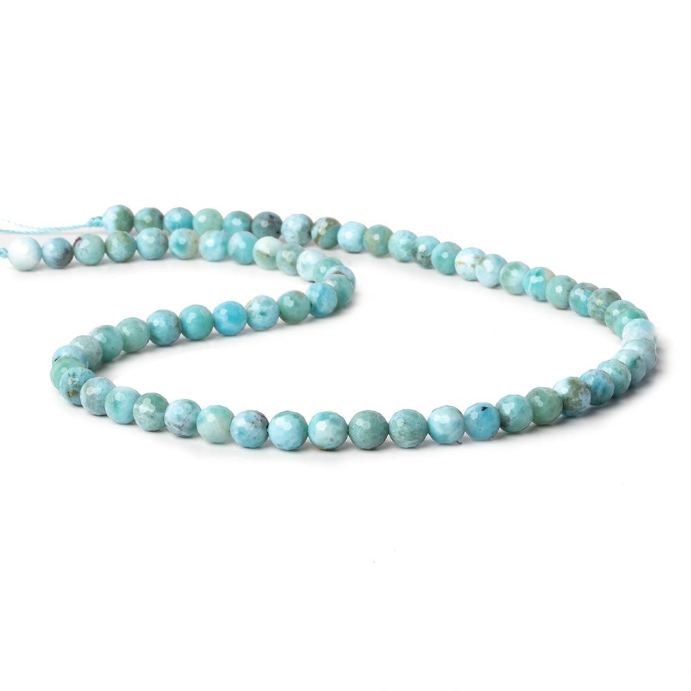 6mm Larimar faceted rounds 15.5 inch 69 beads (ONLINE ORDER ONLY)