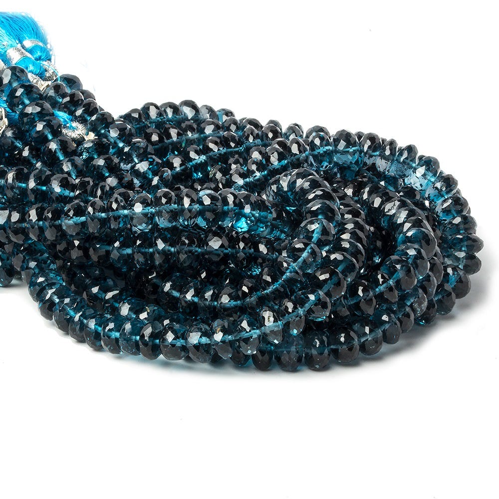 5-6mm London Blue Topaz Faceted Rondelle Beads 7ads inch 55 pieces (ONLINE ORDER ONLY)
