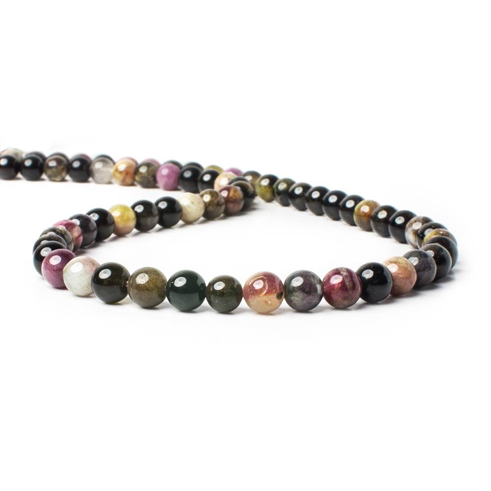 6mm Multi Color Tourmaline plain rounds 16 inch 69 pieces A (ONLINE ORDER ONLY)