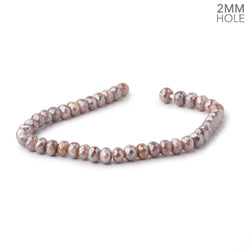 6mm Mystic Dark Peach Moonstone 2mm Large Hole Faceted Rondelles 8 inch 42 Beads