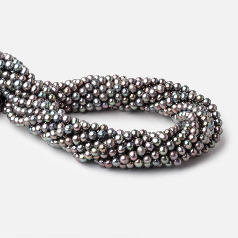 6mm Olive Peacock Off Round Freshwater Pearls 15.75 inch 75 Beads