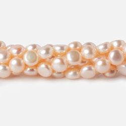 6mm Peach Button Freshwater Pearls 16 inch 65 pcs (ONLINE ORDER ONLY)