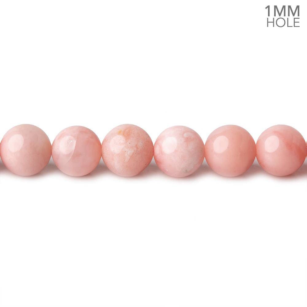 6mm Pink Peruvian Opal plain round large hole beads 16 inch 69 pieces A (ONLINE ORDER ONLY)