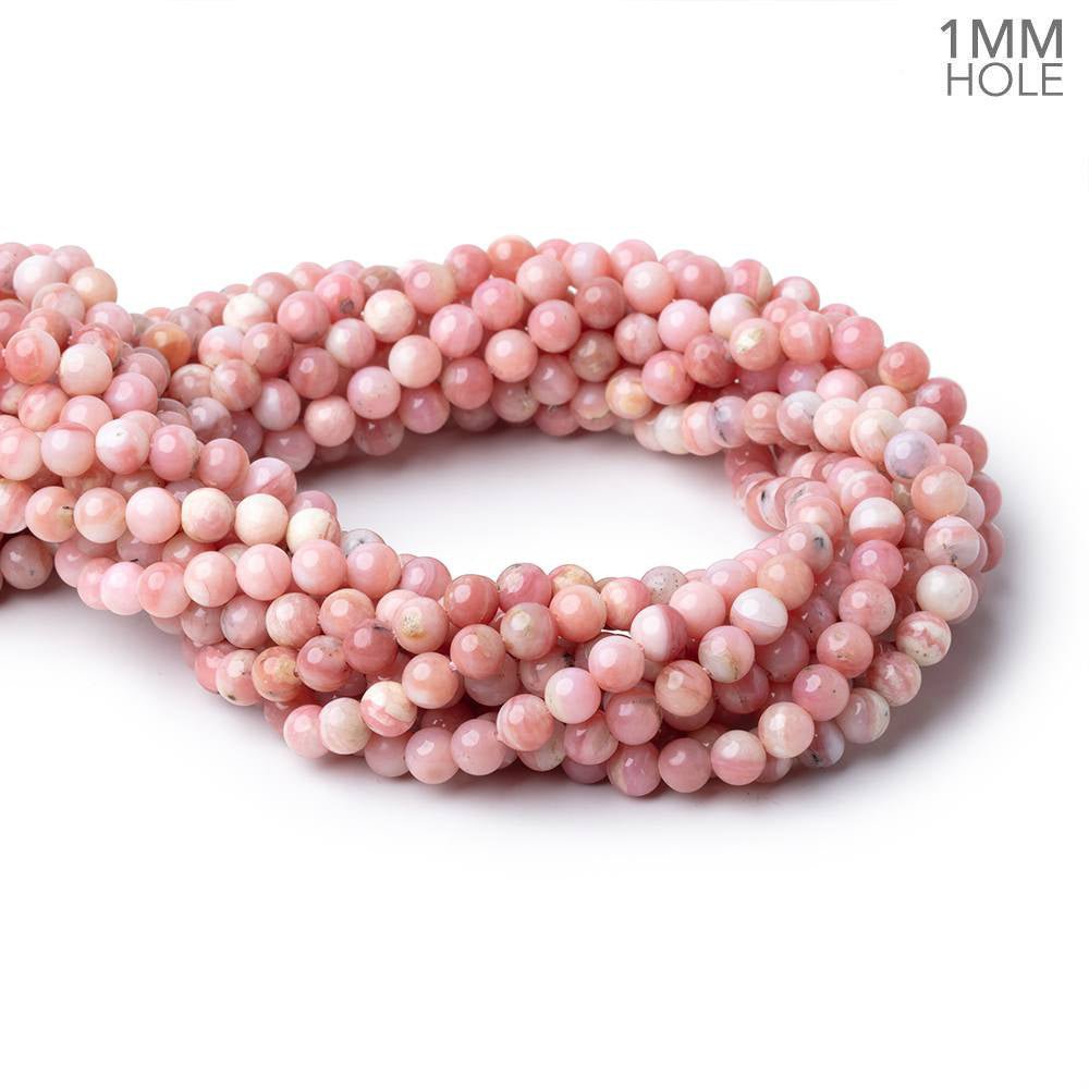 6mm Pink Peruvian Opal Plain Rounds 15.5 inch 66 Beads 1mm Hole (ONLINE ORDER ONLY)