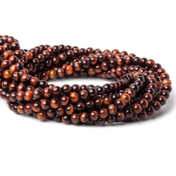 6mm Red Tiger's Eye plain round beads 16 inch 70 pieces AA (ONLINE ORDER ONLY)
