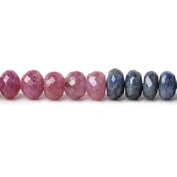 6mm Ruby & Sapphire faceted rondelle beads 8 inch 46 pieces (ONLINE ORDER ONLY)