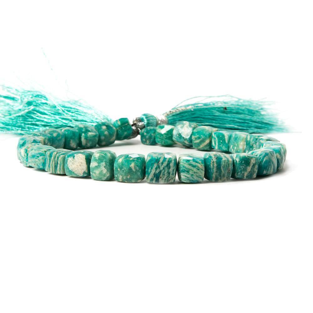 6mm Russian Amazonite Faceted Cube Beads 8 inch 30 pieces (ONLINE ORDER ONLY)