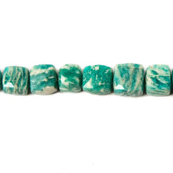 6mm Russian Amazonite Faceted Cube Beads 8 inch 30 pieces (ONLINE ORDER ONLY)