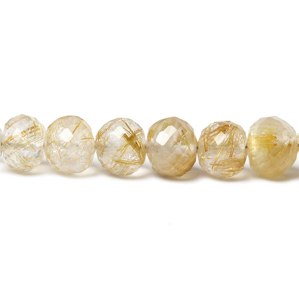 6mm Sagenitic Quartz Micro faceted rondelle beads 14 inch 72 pieces (ONLINE ORDER ONLY)