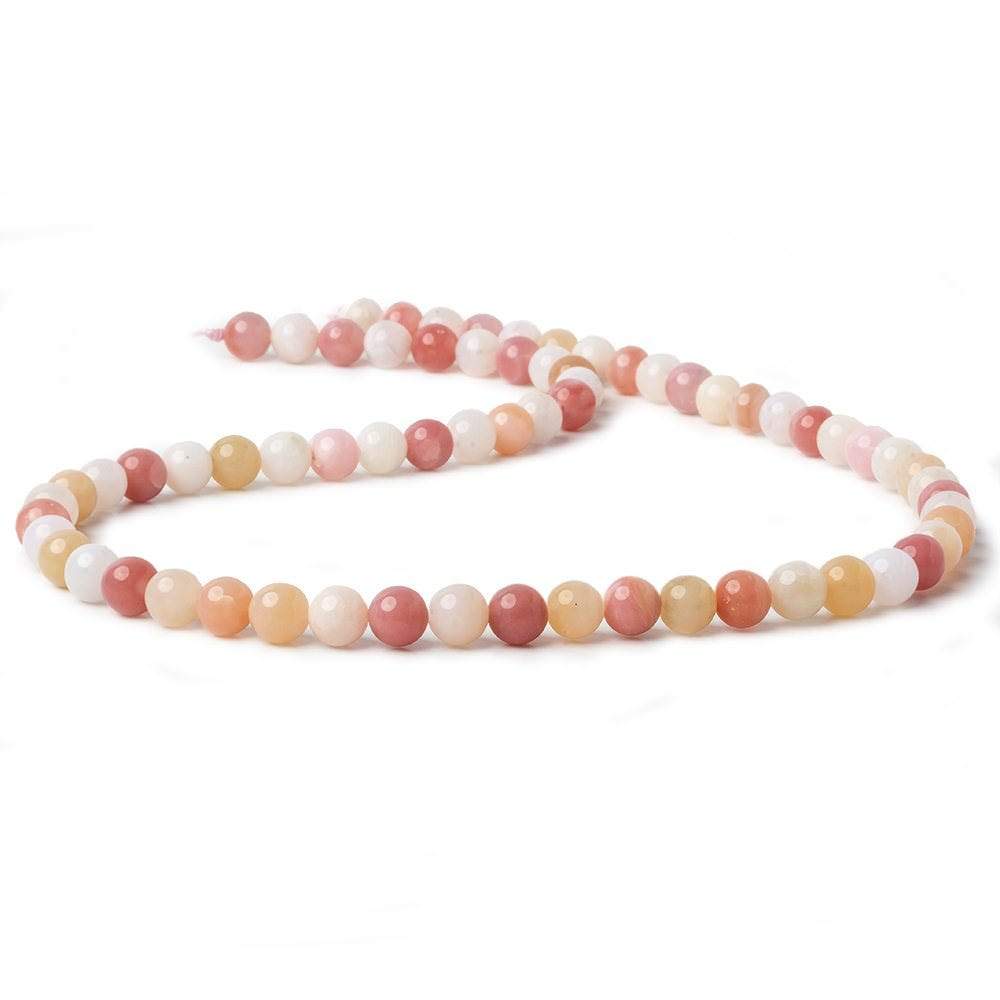 6mm Shaded Pink Peruvian Opal plain rounds 16 inch 67 beads AA (ONLINE ORDER ONLY)
