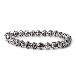 6mm Sterling Silver Plated Copper Round Antiqued Bali Design 8 inch 33 pcs (ONLINE ORDER ONLY)