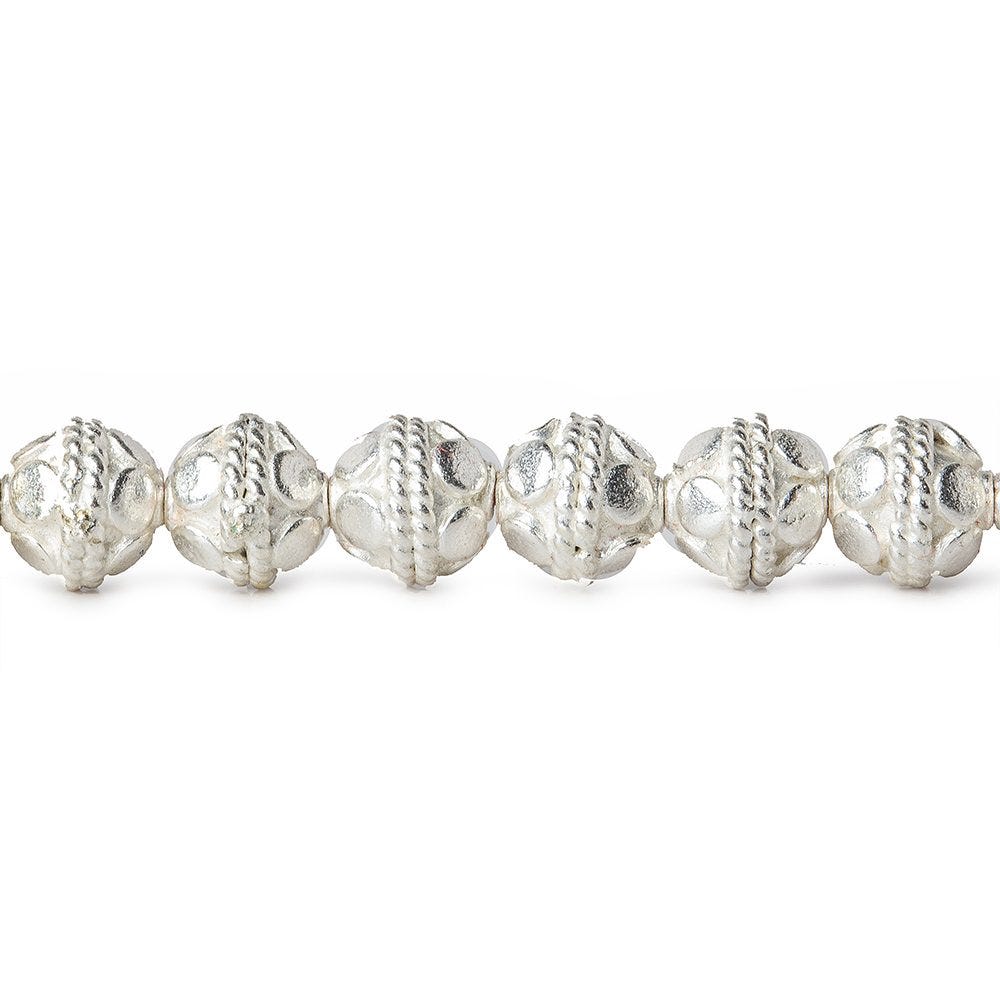 6mm Sterling Silver Plated Copper Round Bali Design 8 inch 33 pcs (ONLINE ORDER ONLY)