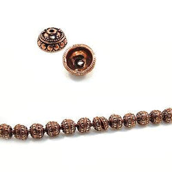 6x10mm Copper Bead Cap 8 inch 40 pcs (ONLINE ORDER ONLY)