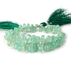 6x3-12x5mm Emerald Plain Teardrop Beads 8 inch 85 pieces (ONLINE ORDER ONLY)