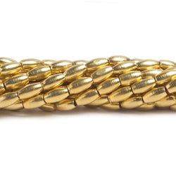 6x3mm 22kt gold plated Copper Plain Rice Beads 8 inch 33 pieces (ONLINE ORDER ONLY)