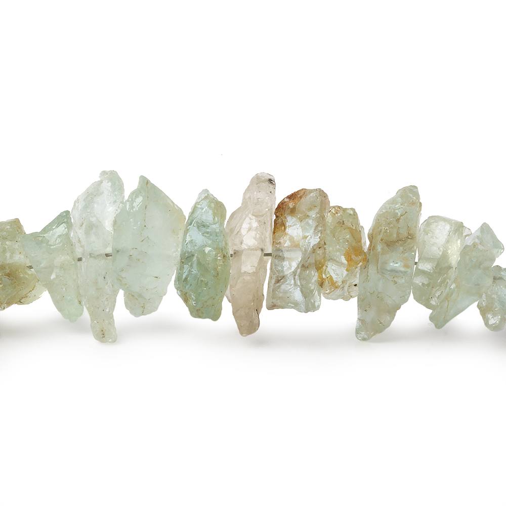 6x4-13x6mm Aquamarine & Helidor side drilled Natural Crystals 8 inch 50 pieces (ONLINE ORDER ONLY)