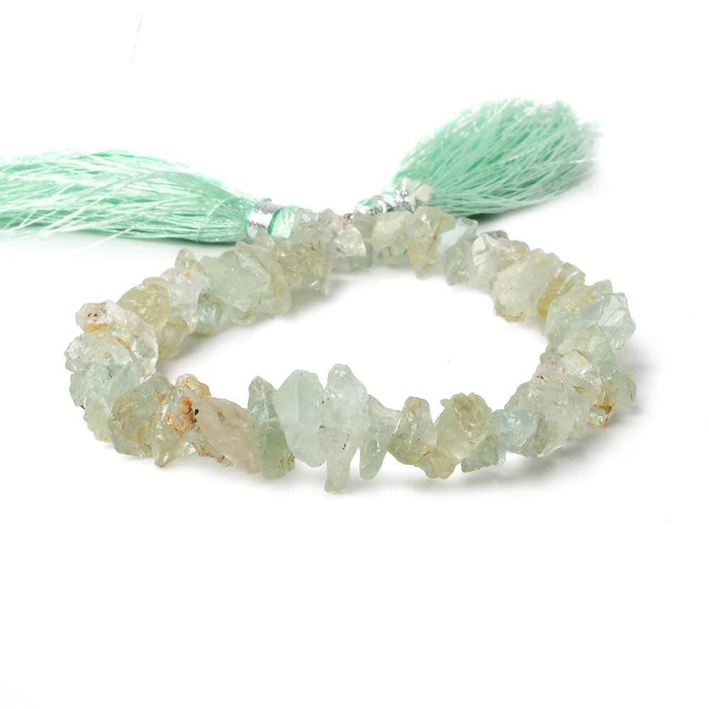 6x4-13x6mm Aquamarine & Helidor side drilled Natural Crystals 8 inch 50 pieces (ONLINE ORDER ONLY)