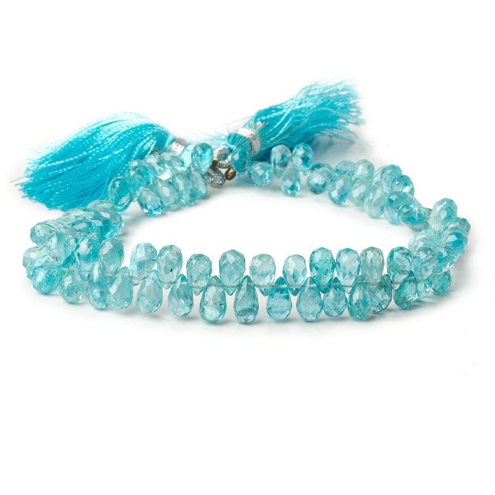 4x3-5x4mm Pool Water Blue Apatite Faceted Tear Drop Beads 8 inch 104 pieces (ONLINE ORDER ONLY)