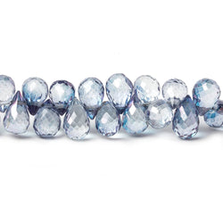 6x4-7x5mm Mystic Blue Topaz Tear Drop Briolette 8 inch 93 beads AAA (ONLINE ORDER ONLY)